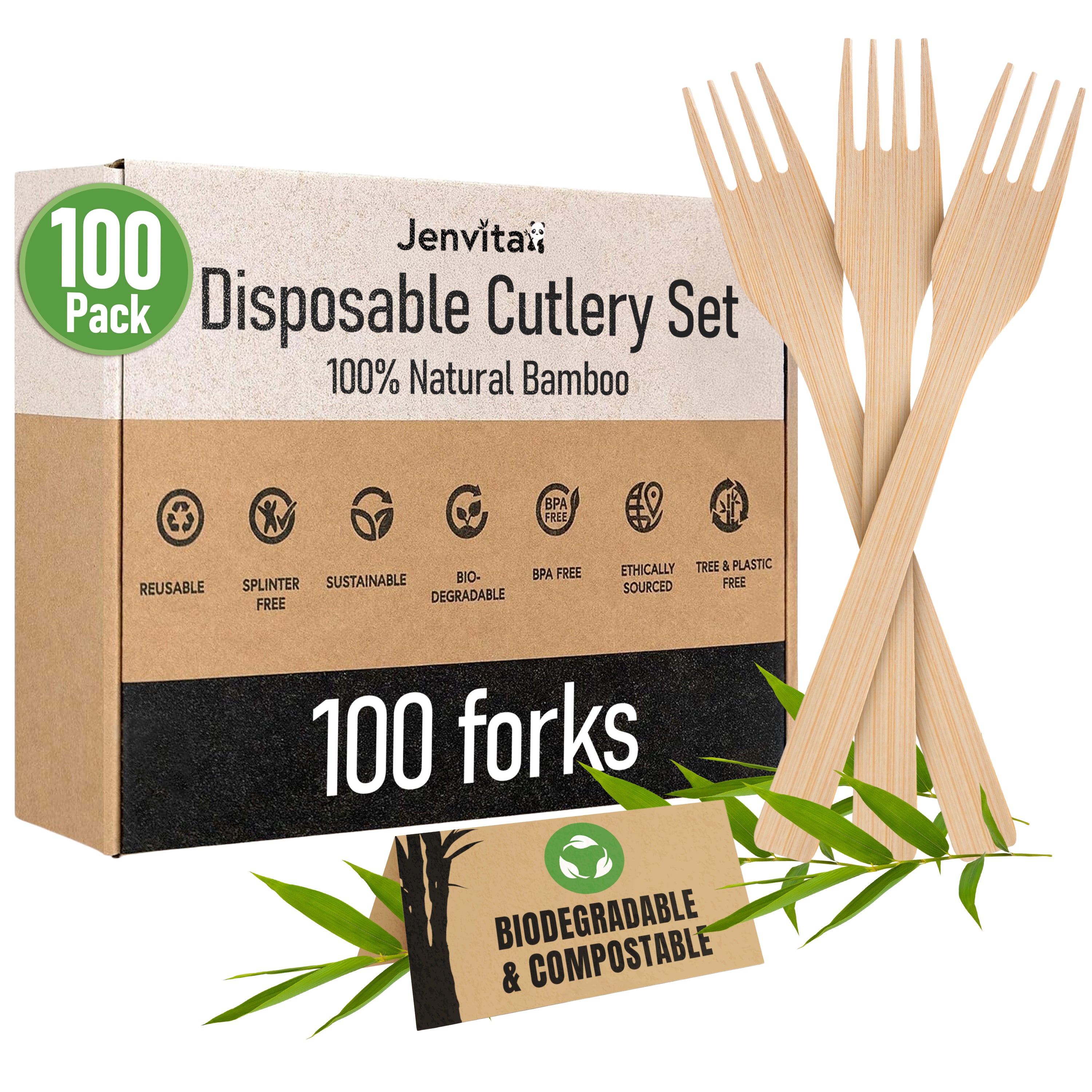 Jenvita Forks Cutlery Pack - 100 Forks
