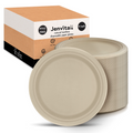 Jenvita Disposable Bamboo Paper Plates - 125 Plates