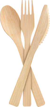 assortment of bamboo cutlery