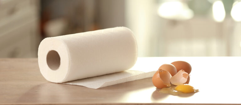 reusable paper towels and egg mess