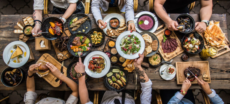 large outdoor meal