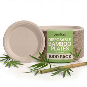 7 Inch Bamboo Disposable Paper Plates - 1000 Pack