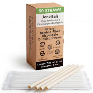 bamboo disposable drinking straws 50 pack