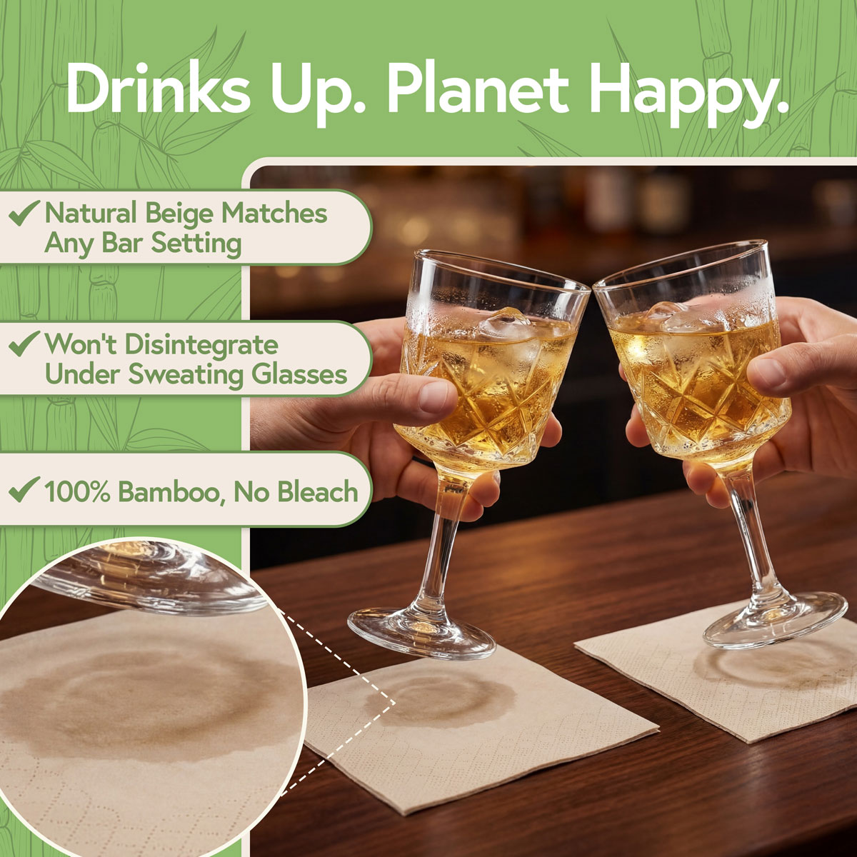 bleach-free disposable cocktail napkins