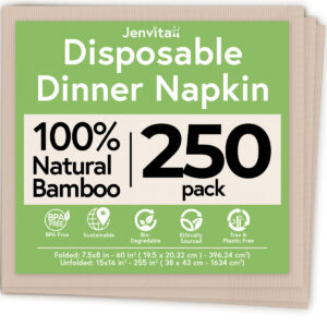 Disposable Bamboo Entertain Napkins - 250 Pack