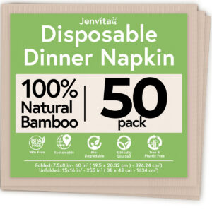 Disposable Bamboo Entertain Napkins - 50 Pack