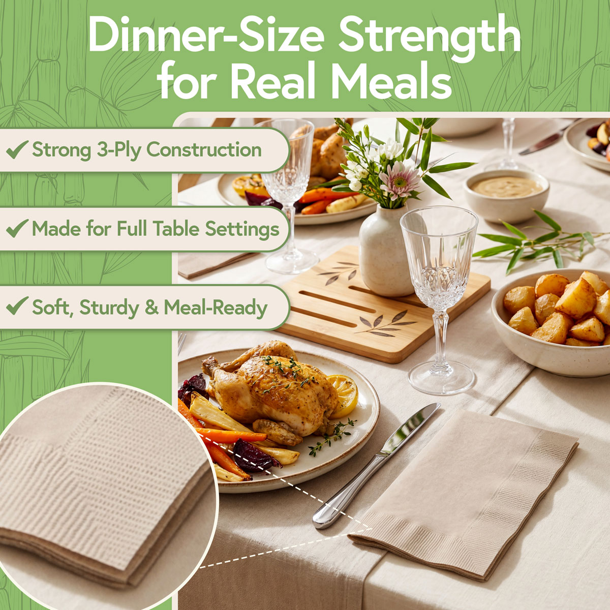 Great for any meal durable 3 ply napkins for any meal