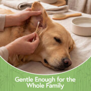 Gentle Cotton Swabs Bamboo cotton swab gently cleaning a dogs ear