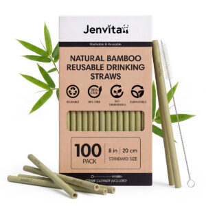Bamboo Reusable Straws - 100 Pack