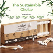 Multiple Pack Sizes Available Jenvita bamboo infant cotton swabs available in 200, 500, 1,000, 5,000 and 10,000 pack sizes