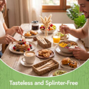 Bamboo forks used at breakfast with a tasteless and splinter-free finish