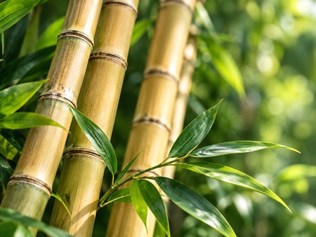 Bamboo stalks and leaves