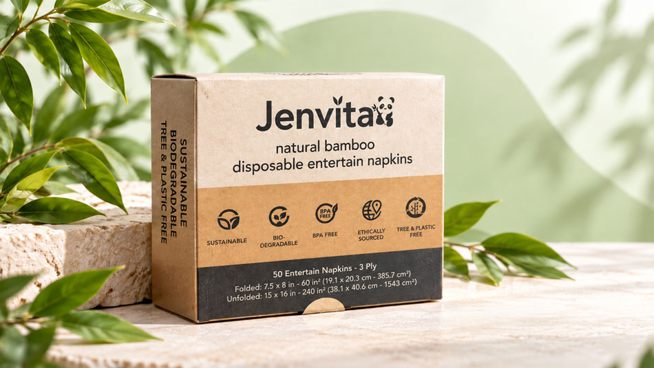 Jenvita disposable napkins box packaging